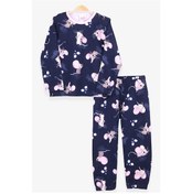 Resim Breeze Kız Bebek Pijama Takımı Sevimli Farecik Desenli Lacivert (9 Ay-2 Breeze
