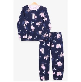 Resim Breeze Kız Bebek Pijama Takımı Sevimli Farecik Desenli Lacivert (9 Ay-2 