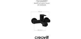 Resim Creavit Sharp Banyo Bataryası Siyah 