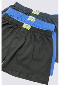 Resim Arma Yıldız Karışık Renkli Erkek Çocuk Havlu Bel Boxer 3'lü Paket %100 Pamuklu Çok Renkli 