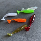 Resim 50 adet Yumuşak Plastik Balık Yemi 4cm/1.57in Paddle Tail Swimbaits Lures bass trout balıkçılığı için 