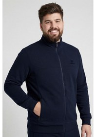 Resim Tommy Life Lacivert Dik Yaka Battal Büyük Beden Erkek Eşofman Takım - 85176 