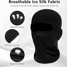 Resim AMFUN Balaclava Bandana, Motosiklet Bisiklet Balaclava Kayak Balaclava Kask, Nefes Spor Bandana, Rüzgar Geçirmez Yüz Kapağı, Erkekler/Kadınlar için UV Koruyucu Eşarp, #1 1PC-Siyah, S-L 