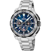 Resim Festina F20724/2 Chrono Bike Quartz Çelik Gri Mavi Kadran 20 Atm 46 Mm Erkek Kol Saati 