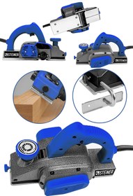 Resim STEİNER Germany Technology 3400 Watt Metal Şanzıman Çift Bıçaklı Planya Rende Makinesi Mavi 