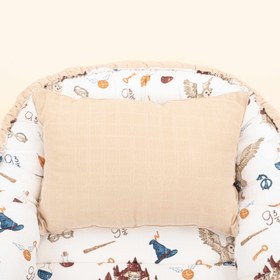 Resim Babynest ve Yastık- Çift Taraflı - Kumsal Beji Muslin - Harry 