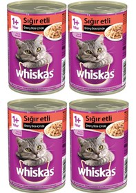 Resim Whiskas Sığır Etli Konserve Kedi Maması 4 x 400 G 