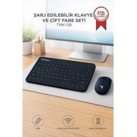 Resim Torima Tmk-08 Siyah Kablosuz Bluetooth Klavye Mouse Seti 