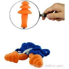 Resim Rahat Uyku için İpli Kulak Tıkacı Gürültü Tıkaç İpli Mavi - Turuncu 