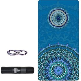 Resim Tusi Yoga Matı Ve Pilates Minderi Kilim Desenli Mavi 