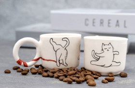 Resim Seramik Bardak | Hayvan Serisinden, SPORCU KEDİ! - 1 