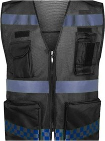 Resim ebakbak Motosiklet Reflektörlü Yelek Polyester Kumaş Çok Fonksiyonlu Cepler Motor Yelek Siyah 