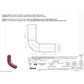 Resim IBRAS 65792 3 KAT POLYESTERLİ SİLİKON Q 45MM 15CM x 15CM DİRSEK H 
