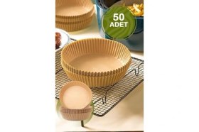 Resim Esmo Home Mithra Life 50'li Hava Fritözü Pişirme Kağıdı Kalıbı Yağ Geçirmez Tek Kullanımlık MIT1170 