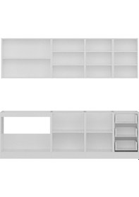 Resim Minar 245 Cm Mutfak Dolabı Beyaz Antrasit 245-A1 Beyaz 