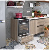 Resim Kenzlife Ankastre Modülü Kabini Lityum Crd Fırın Ocak Dolabı Çekmeceli 