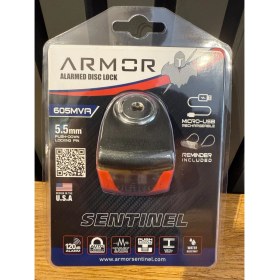Resim Armor 605MVA 5.5mm 120DB Alarmlı ve Şarjlı Disk Kilidi (Tüm Vespa Modelleriyle Uyumludur) 