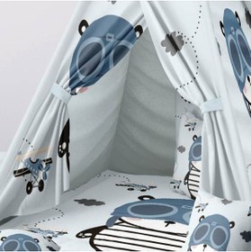 Resim instababyrooms Çocuk Oyun Çadırı Pilot Ayı ve Uçaklar Dijital Baskılı 