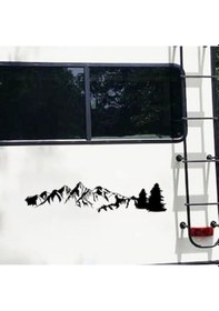 Resim Flybuy Universal Car Sticker Forest Mountain Graphic Decals For Rv Camper Truck Door 