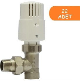 Resim E.C.A 22 Adet Eca Trv4 Termostatik Köşe Radyatör Valfi Petek Vanası 602120755 