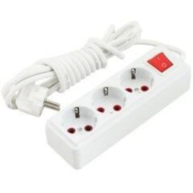 Resim OEM Pan-el 3 Mt Beyaz 3lü Grup Priz Kablolu Anahtarlı 