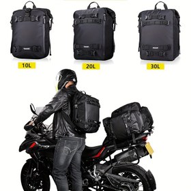Resim Çok Bölme ve Askılı Dayanıklı Siyah Motosiklet Sırt Çantaları - Sokak-Tur Motosikletleri, Seyahat ve Macera Ekipmanları için İdeal, Macera Ekipmanları | Dayanıklı Sırt Çantaları | Polyester Sırt Çantaları 