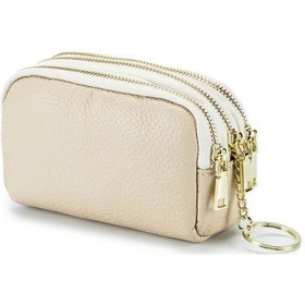 Resim Chuangyinshop Off White 3 Katmanlı Itechjoy Kadın Cüzdanı Çok Bölmeli Organizatör Kaliteli Deri Açık Beyaz 