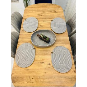 Resim Jütex Home Jüt Hasır Amerikan Servis Oval Supla ve Sepet 5 Li 