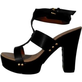 Resim Givenchy 515822 Siyah Deri Topuklu Sandalet Kadın Ayakkabı Siyah 