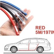 Resim Meridiangoods 1 Rulot 5m Pvc Araç Kapı Kenar Koruyucu Ses Toz Önleyici Kırmızı 