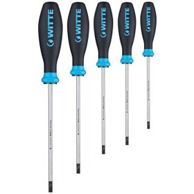 Resim Alman Witte Kabin Tipi Elektrikçi Düz Tornavida 5 Parça 