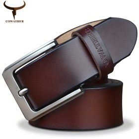 Resim COATHER Erkek Kemer - Klasik İkinci Katman Sığır Derisi, Kahve Kahverengi, Minimalist Vintage Metal Toka, Günlük ve Resmi Kullanım - Dayanıklı Günlük Kemer XF002, İkinci Katman Aksesuar, Ofis Kıyafeti, Basit Tasarım, Sağlam Yapı, Profesyonel Erkekler İçin 