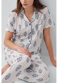 Resim Pierre Cardin Kadın Beyaz Gömlek Pijama Takım Pc9215-s-v1 Beyaz 