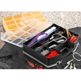 Resim FırsatVar Balıkçı Takım Çantası 28 Bölmeli Çift Taraflı Plastik Eşya Misina Iğne Kurşun Düzenleme Çantası 