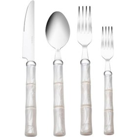 Resim Karaca Ember Krem 6 Kişilik 24 Parça Çatal Kaşık Bıçak Takımı 