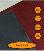 Resim MRT PLASTİK BORDO ÇELİK HALI, YOLLUK, LASTİK TABANLI, 2X2 metre, KAYDIRMAZ 