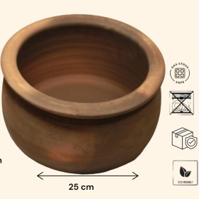 Resim Adenart %100 Pişmiş Toprak Orta Boy Güveç 25x9 Cm 