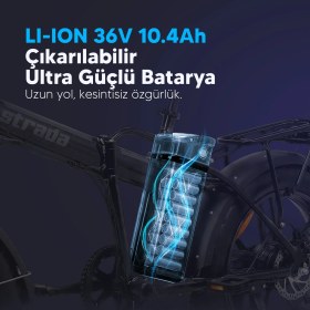 Resim Stradacycles Strada Cycles E-Bro Hidrolik Disk Fat Bike Katlanabilir 20 Jant Elektrikli Bisiklet 