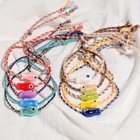 Resim Kadınlar için 10 Parça Set El Yapımı Dokuma Renkli İp Boho Sarma Charm Bilezik Dostluk Popüler Takı 