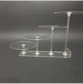 Resim Şeffaf Pleksi 4'Lü Geniş Daire Teşhir Cupcake Standı (553514501) 