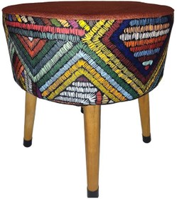 Resim Puf Koltuk Tabure - Etna Gökkuşağı Turuncu Kiremit 