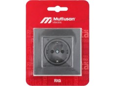 Resim Mutlusan Rita Topraklı Priz Füme 