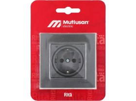 Resim Mutlusan Rita Topraklı Priz Füme 