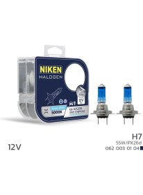 Resim Niken 12V 55W H7 Halojen Beyaz Işık Ampul 5000K 1450 Lumen 