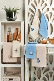 Resim INTER Z Pamuklu Waffle 6 adet Mutfak Kurulama Bezi Seti 