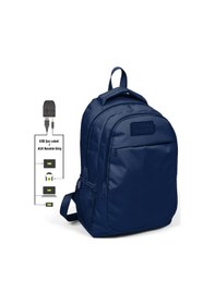 Resim Coral High Lacivert İlk ve Ortaokul Sırt Çantası - Usb ve Aux Çıkışlı 