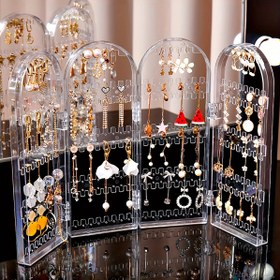 Resim 240 Delikli Şeffaf Akrilik Küpe Sergi Standı - Büyük Kapasiteli Oval Takı Organizatörü, Dayanıklı Plastik Yapılı, Perakende Mağazalar ve Küçük İşletmeler için Ayaklı Model, Satış İçin Takı Sergisi, Takı Kuleleri 