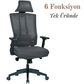 Resim Casella Eden Fileli Yönetici Koltuğu Ofi S Koltuğu Ergonomik, Şık Ve Fonksiyonel Siyah 