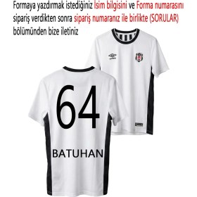 Resim Beşiktaş Orijinal 25/26 Beyaz Forma Kişiye Özel Isim ve Numara Baskılı 