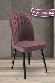 Resim Canisa Platinum Serisi Üst Kalite Yemek Odası Sandalyesi Metal Kahverengi Iskeletli 1 Adet Gülkurusu 
